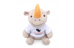 China 25cm Lifelike Polypropylene Cotton Filling Rhino Plush Toy For Baby supplier