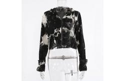 China OEM Polyester Women'S Long Sleeved Hooded Top Top Zipper Cardigan supplier
