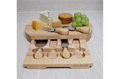 China High Durability Bamboo Cheese Board Set 3.5CM Thickness With 4 Cheese Knives supplier