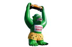 China CE outdoor lovely inflatable green gorilla model, animal character inflatables supplier