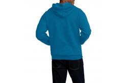 China High Quality Bule Polyester Cotton Full Zip Design Mens Hoodies Jackets with Pocket supplier