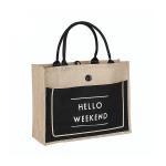 Linen Stitching Canvas Hessian Shopping Bags Custom Printed For Women