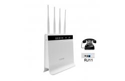 China Dual Band External Antenna Wireless Router 300mbps With LAN RJ11 Port supplier