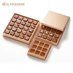 Customized Chocolate Packaging Box with Lid and Sponge Insert Rigid Kraft Gift Box for sale