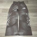 Custom Vintage Acid Wash Sun Faded Flared Sweat Wide Leg High Waist Track Pants Embroidery Rhinestone Oversized Baggy Sweatpants for sale