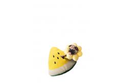 China Pizza Shaped Stuffed Dog Toy Vocal Pet Molars Plush Toys 100% PP Cotton supplier