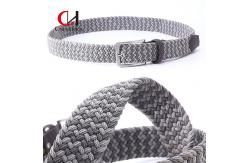 China 120CM Length Braided Elastic Belt Holeless Pin Buckle Smooth Surface supplier