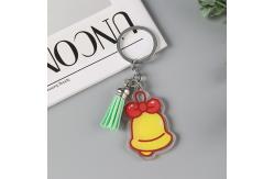 China Christmas Festival Snowman Keychain Transparent Acrylic Key Ring with Custom Pattern supplier