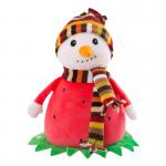Washable Surface Red Soft Plush Toys Snowman Stuffed With PP Cotton MR-200201 for sale
