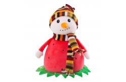 China Washable Surface Red Soft Plush Toys Snowman Stuffed With PP Cotton MR-200201 supplier