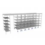 Space Saving Top Track Mobile Wire Shelving With Plastic Storage Containers 86 High For Small Parts for sale