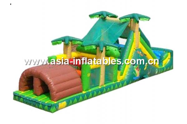 Green Obstacle, Inflatable Challenge Track For Children Amusement