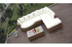 China Home Lounge Sofa With Pillow , Synthetic Rattan Sleeper Sofa Bed supplier
