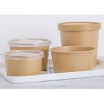 Strong Kraft Paper Bowls , Paper Soup Bowls Lined With Leak Proof Inner Coating for sale