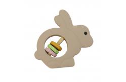 China Eco Friendly Silicone Baby Toys Rattle Rabbit Shape For Toddler supplier