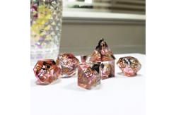 China Red & black Foil mixed smoke crystals Resin Boarding Dice Set  dnd dice supplier