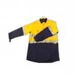 EN20471 FR Long Sleeve Construction Work Shirts Hi Vis Yellow Orange Highlight for sale