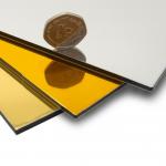 30% 70% Gloss Black Mirror Aluminum Composite Panel With PVDF Surface Coating 5mm for sale