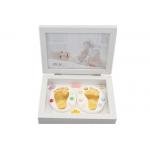 China Modern Baby Keepsake Box Hand And Foot Prints Souvenir Children / Baby Folding Gift Box for sale