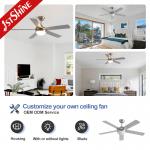 Dual-Style Ceiling Fan With Light And Reversible Black & Silver Blades Remote Control