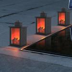 Simulated Fireplace Solar Flickering Flame Lantern 3.7V 5W Solar Courtyard Light for sale