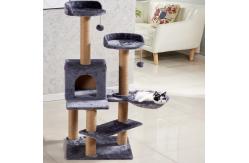 China Custom Wooden Cat Climbing Tree with Modern Luxury Design and Scratching Post Tower supplier