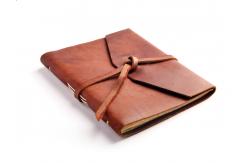 China Genuine Leather Travel Journal Notebook Size 120 * 190mm With Leather Strap supplier