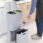 18L/36L Custom Recycling Double Bucket Three Compartments Sorted Trash Bin for sale