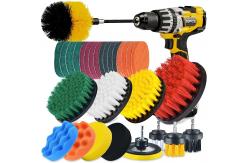 China 30 Piece Drill Brush Scrub Pads and Sponge with Extend Long Attachment supplier