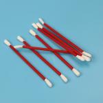 Lint Free Solvent Resistant Dacron Polyester Tipped Cleanroom Swab With Red Handle for sale