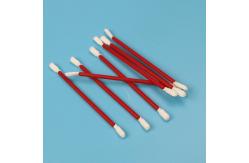 China Lint Free Solvent Resistant Dacron Polyester Tipped Cleanroom Swab With Red Handle supplier