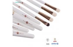 China Custom Nylon Hair 12pcs Travel Brushes Set Natural Wood Handle supplier