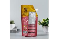 China Custom Biodegradable Plastic Aluminum Foil Spout Pouch Straw Fruits Juice Pouch Bag supplier