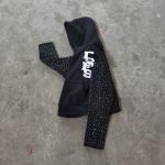 Customization Mens Oversized Cropped Hoodie Rhinestone Zip Hoodie Drawstring Design for sale