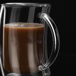 Espresso Double Wall Glass Cup Safe To Touch With Handle Unique Design
