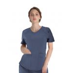180 GSM Polyester 62% Rayon 33% Spandex 5% Women Plain Nurse Short Sleeve Uniform Antimicrobial Wrinkle-free for sale