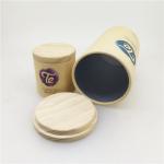 Cork Wood Lid Airtight Paper Packaging Tube / Cardboard Cylinder Containers for sale