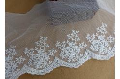 China Ivory Embroidery Nylon Lace Trim With Snowflake Pattern For Bridal Veil supplier