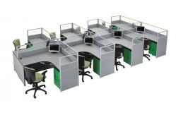 China Modular Partition 120 Degree Office Workstation Table For 3 - 8 Seaters supplier