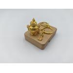 Exquisite Embossed Gold Plated Keyring for sale