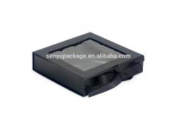China Chocolate Truffle Kraft Gift Box With Window Magnetic with Silk Ribbon supplier