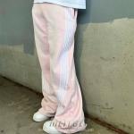 Custom Trouser Joggers Acid Washed Heavyweight Cotton Jogger Track Vintage Pants Men Sun Faded Baggy Wide Leg Striped Sweatpants for sale