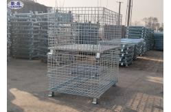 China Foldable Lockable Metal Wire Mesh Pallet Cages for Transportation supplier