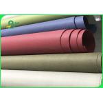 Fiber Pulp Tear Resistance Red & Blue Washable Kraft Paper Fabric For Wallets