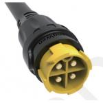 Solder 4pin M19 Connector Overmolded Yellow Nylon PA66 Aluminum Alloy Shell for sale