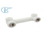 White PPR Plastic 90 Degree Double Male Thread Elbow With Wall Plate for sale