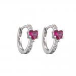 925 Silver Crystal Hoop Earrings