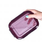 Clear BPA Free Leakproof 410ml Glass Food Container for sale