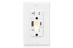 China 20A QC/PD20W USB Outlet With 0.2W Power Night Light supplier