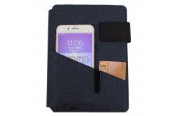 China Custom Print Logo Hardcover Soft Pu Leather Wireless Charging Notebook With Usb supplier